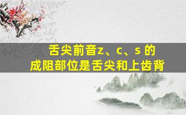 舌尖前音z、c、s 的成阻部位是舌尖和上齿背